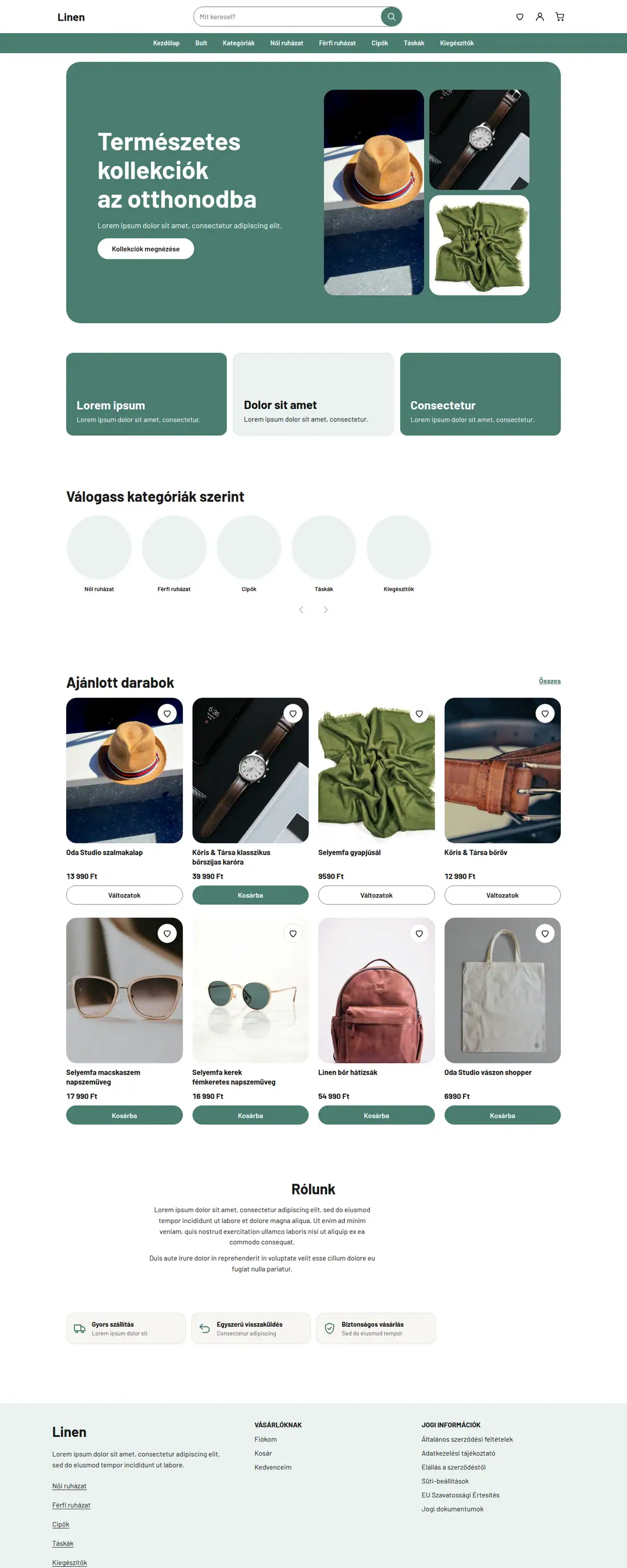 Linen téma – Kerek kategóriák, nagy fotók