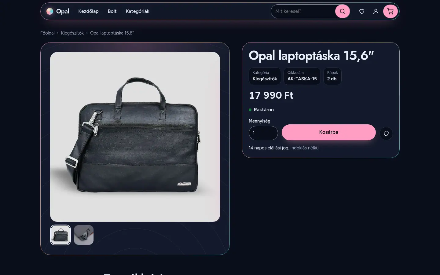 Opal téma – Alkalmazáskártya vagy kompakt lista