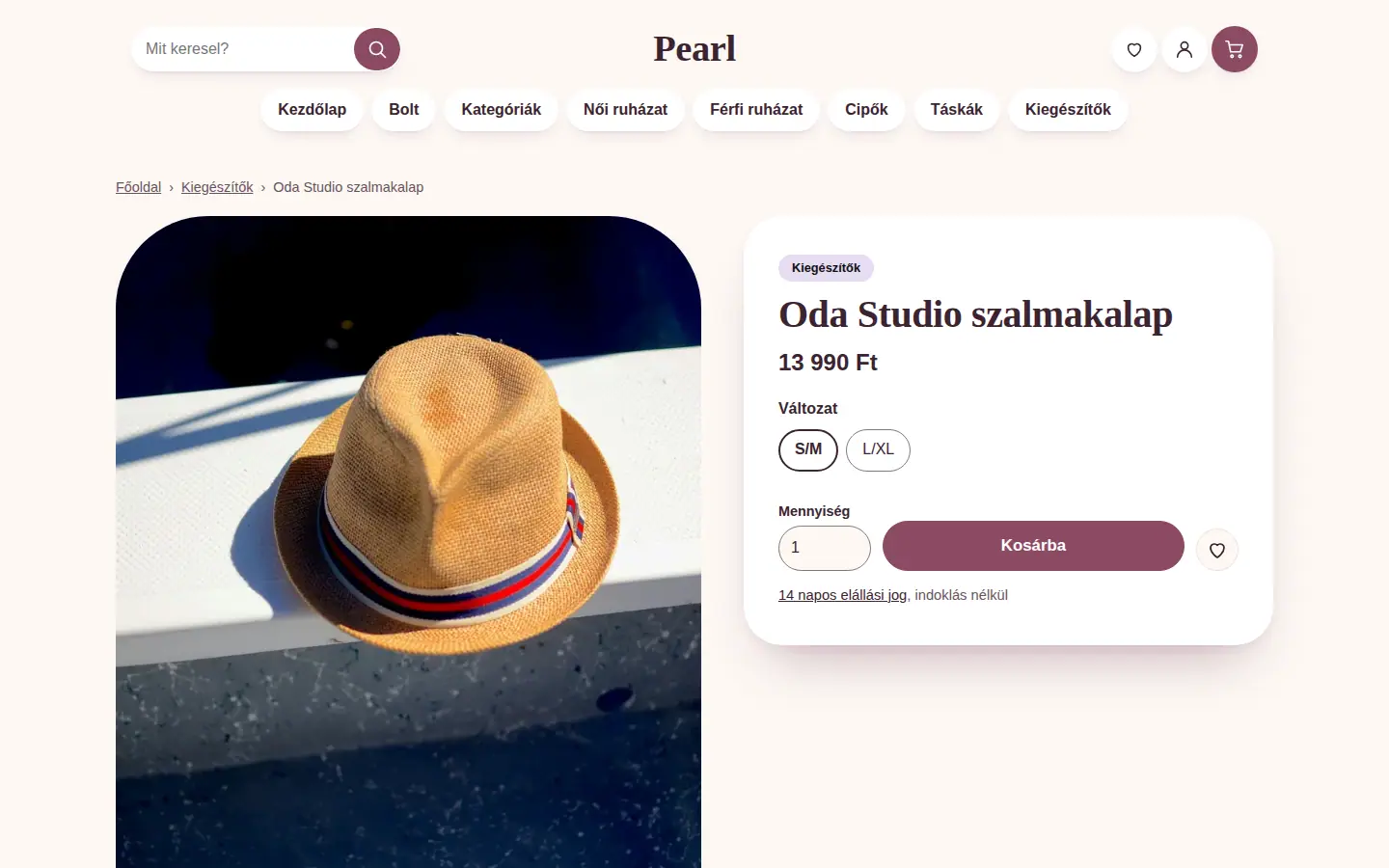 Pearl téma – Lebegő kártya kerek „+” gombbal