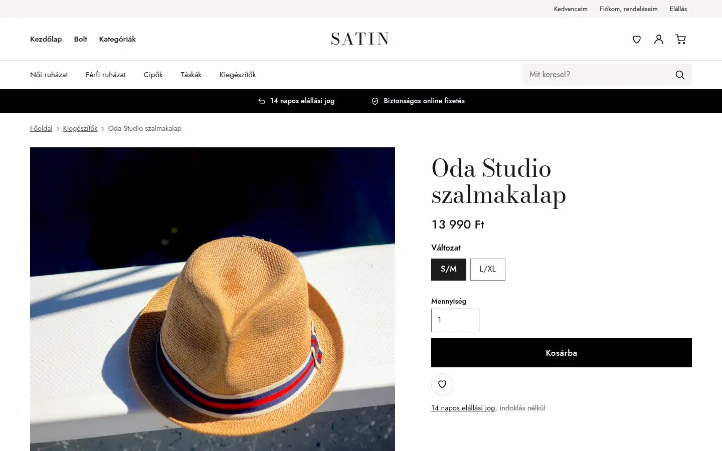 Satin téma – Magas kártyák, képrács a termékoldalon