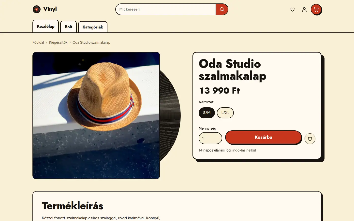 Vinyl téma – Lemezborító-kártya, kicsúszó lemez